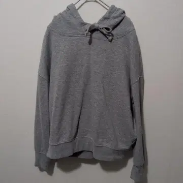 그레이 드로우 스트링 후드티