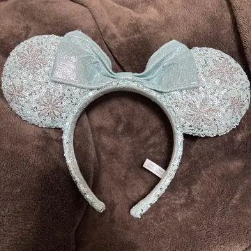 미니 안나 머리띠 반짝이는 스카이블루