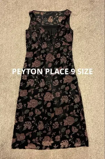 파티 결혼식 슬리브리스 드레스 원피스 꽃무늬 블랙 9호