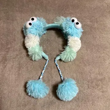 USJ 복슬복슬 머리띠 스카이블루 파스텔 컬러 쿠키 몬스터