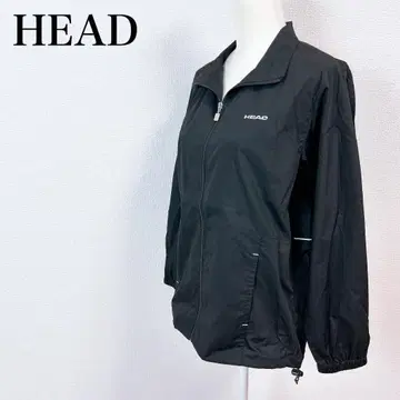 HEAD 집업 자켓 폴리 블루종 얇은 소재 블랙 L