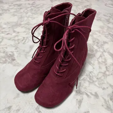 112 새상품 BENEBIS 21.5cm 스웨이드풍 레이스업 부츠