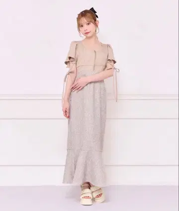 소매 플레어 머메이드 원피스