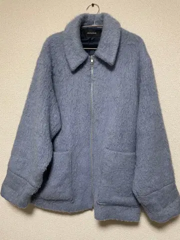 JEANASIS 지퍼 울 코트 라이트 블루