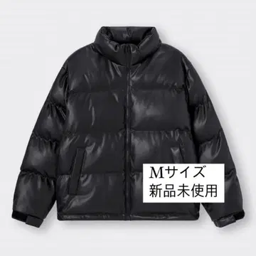 완판템 GU 히트 패디드 인조 가죽 블루종