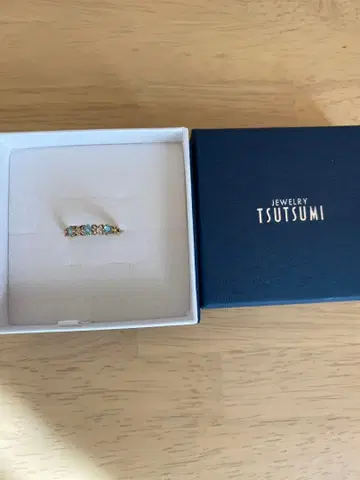 TSUTSUMI 블루 토파즈 10금 반지 박스 포함 9호