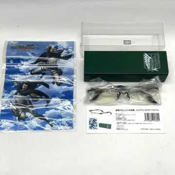 진격의 거인 콜라보 안경 엘빈 & 리바이 모델 클리너 케이스 포함