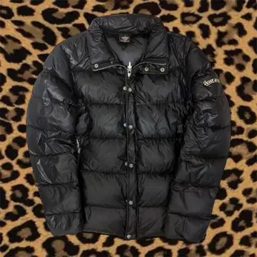 y2k 헤이세이 시크 스타일 그런지 다운 자켓 black 광택 블랙