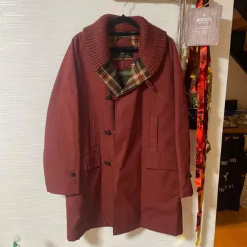 [ McGREGOR ] 더플 모즈 코트 옷깃 니트 안감 영국 체크 무늬