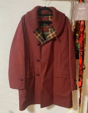 [ McGREGOR ] 더플 모즈 코트 옷깃 니트 안감 영국 체크 무늬