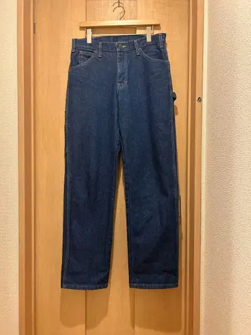 Dickies 워크 팬츠 다크 블루 카고 포켓 부착 빈티지