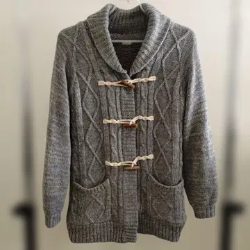 케이블 니트 가디건 M 사이즈 그레이 여성용