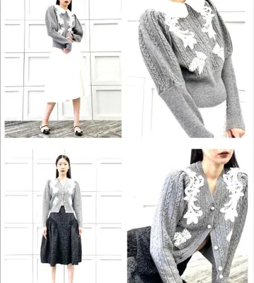 adonisis 레이스 모티브 탈부착 카라 상의