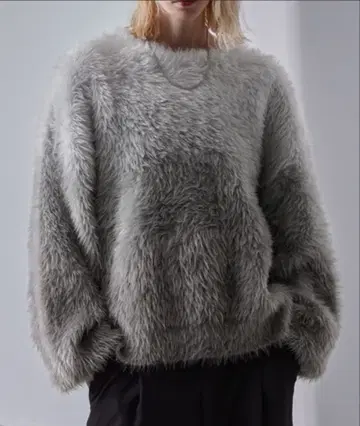 LOOSE 플러시 샤기 니트 / 그라데이션 / 보더