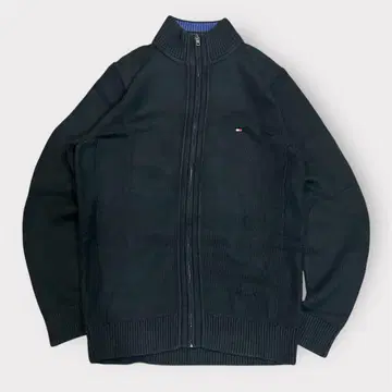 타미힐피거 M 집업 니트 스웨터 블랙