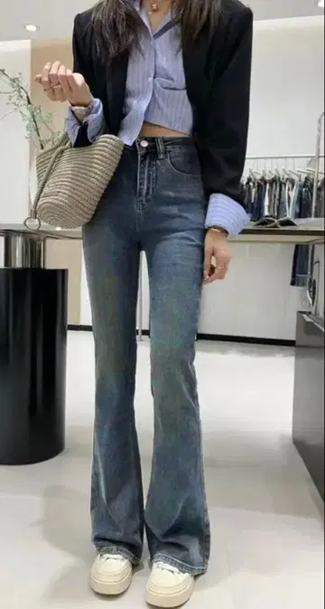 플레어 데님 팬츠