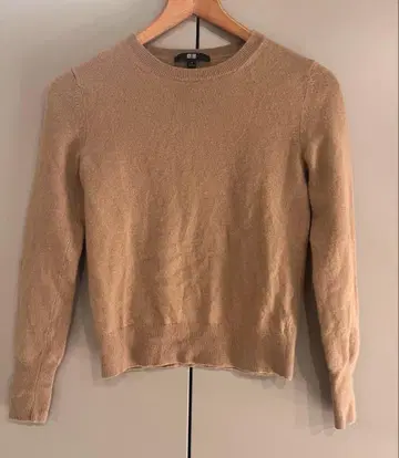 UNIQLO 캐시미어 크루넥 스웨터 (긴팔) 베이지 S 둥근넥