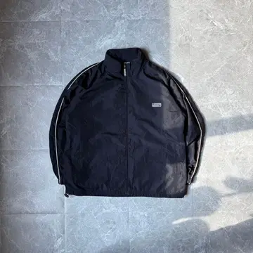 블랙 트랙 자켓 저지 라인 나일론 자켓