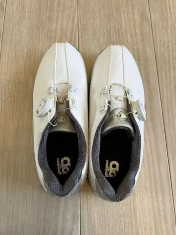 OG 골프화 여성용 화이트 실버 23cm