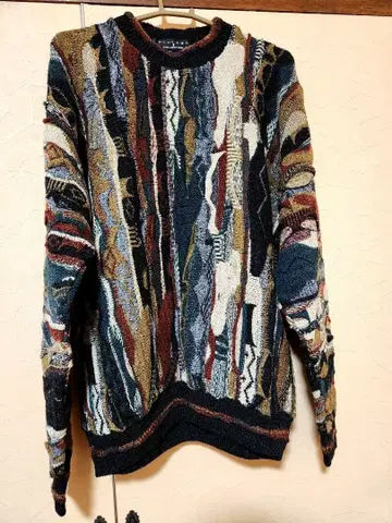 Protege 3d 스웨터 L 남성용 니트 USA 제 총 세로 패턴