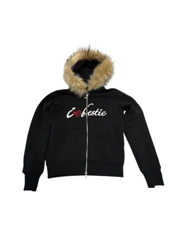 9090 퍼 블랙 후드티 S