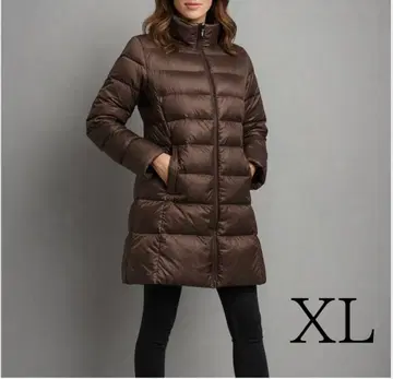 유니클로 UNIQLO 울트라 라이트 다운 XL 브라운 다운 코트 롱