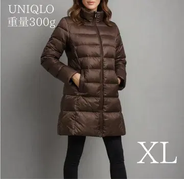 유니클로 UNIQLO 울트라 라이트 다운 XL 브라운 다운 코트 롱