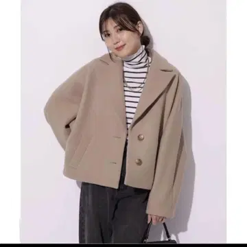 새상품 마이 스트라다 코쿤 돌먼 코트 카멜 모카