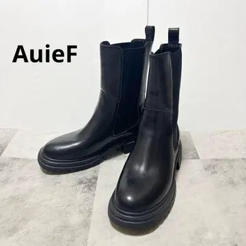 새상품*AuieF*가죽 탱크 밑창 사이드 고어 부츠*블랙 24.0