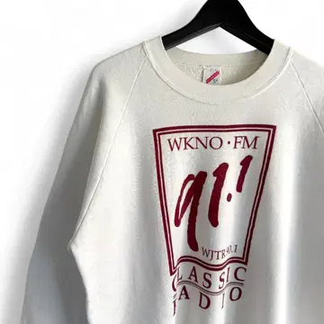 90s 빈티지 USA JERZEES WKNO FM 맨투맨 T8