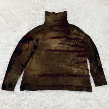 캐시미어 100 터틀넥 하이넥 타이다이 염색 무라 염색 이탈리아제