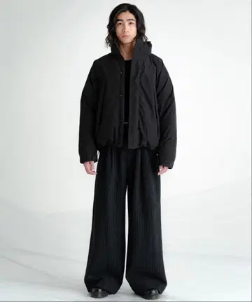 SINSS 플란넬 2턱 와이드 스트라이프 슬랙스 XS 사이즈