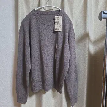 새상품 워셔블 울 미들 게이지 크루넥 스웨터 L