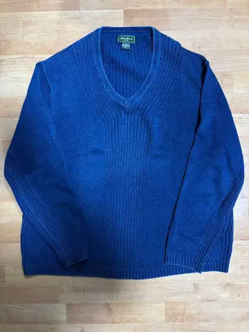 90s Eddie Bauer 네이비 V넥 스웨터 XL