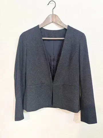 [ TRUDEA ] 새상품급 노카라 헤링본 자켓 네이비 9호