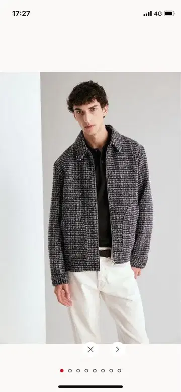 레귤러 핏 트위드 오버 셔츠 S 사이즈