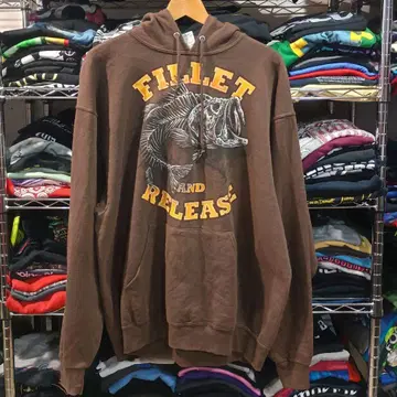 USA 구제 의류 낚시 피싱 버스 후드티