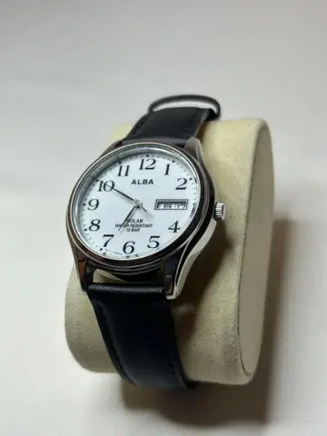레어 가동 SEIKO ALBA 손목시계 솔라 데이데이트 정품 벨트
