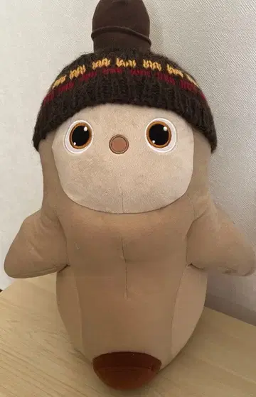 라보 손뜨개질 니트 모자 (브라운)