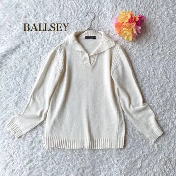 보르지 [ S ] 아이보리 카라 부착 니트 린넨 캐주얼 리브