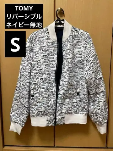 TOMMY JEANS 로고 프린트 블루종 리버서블