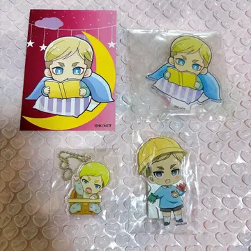 진격의 거인 엘빈 아크릴 스탠드 아크릴 키링 브로마이드 4종 세트