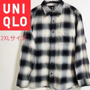 [온라인 한정 사이즈] UNIQLO 플란넬 셔츠 옴브레 체크 XXL