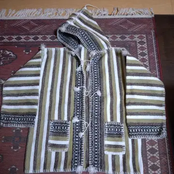 70s 빈티지 멕시칸 후드티 네이티브 핸드메이드