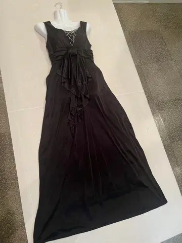 새상품급 포멀/연주회/파티/무대/촬영 블랙 드레이프 롱/미라인