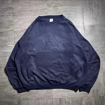 [ 90's ] 프린트 맨투맨 네이비 빈티지 짧은 기장 M 사이즈