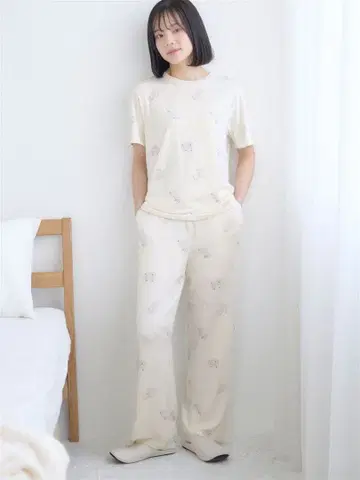 레이온 혼방 시로쿠마 올 패턴 파자마