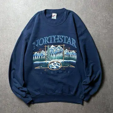 JERZEES 90s 스키 리조트 관광지 아웃도어 수베니어 네이비 L