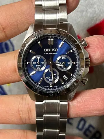 SEIKO 크로노그래프 손목시계 블루