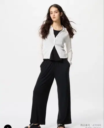 유니클로 소프트 브러쉬드 이지 팬츠 블랙 M 택 포함 미사용 새상품